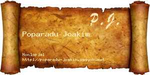 Poparadu Joakim névjegykártya